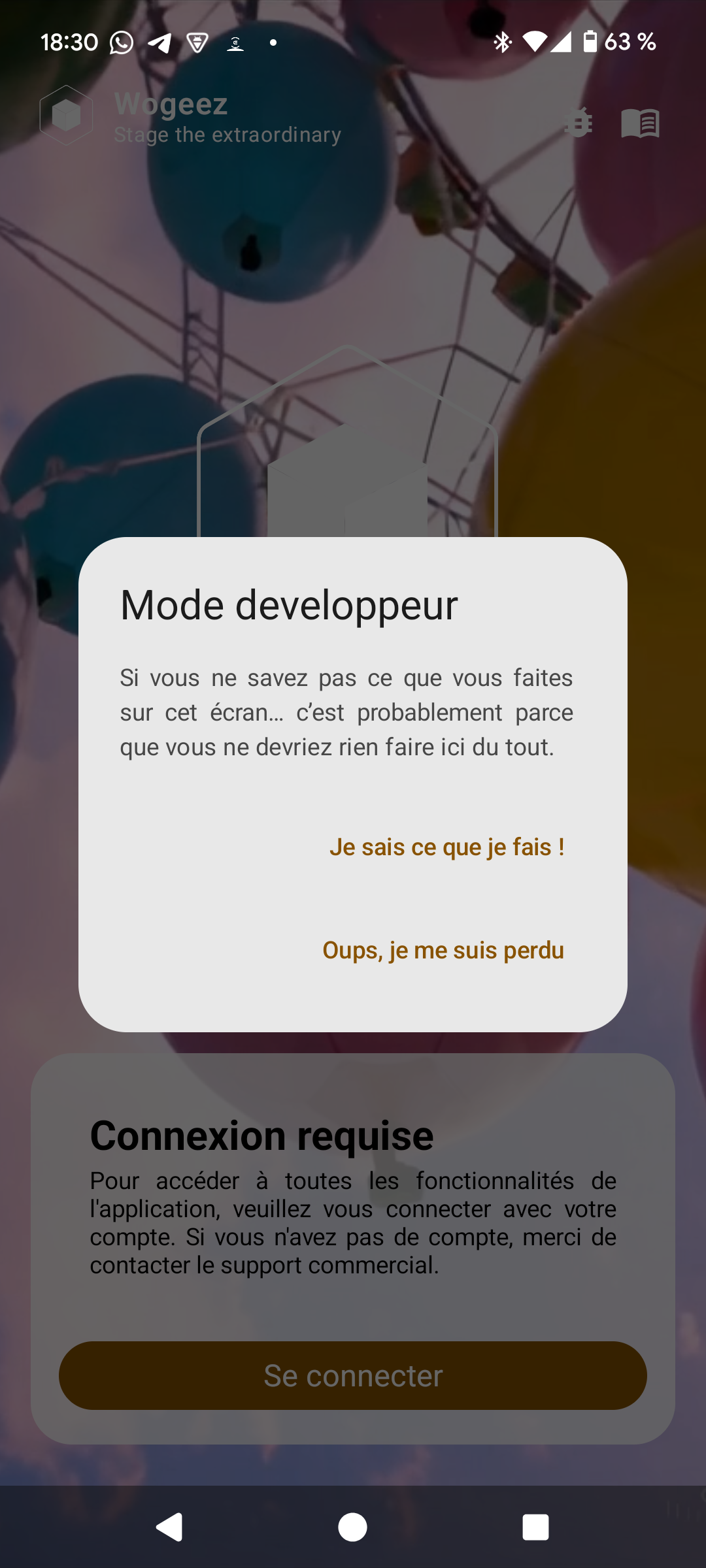 Wogeez Android Developer Mode